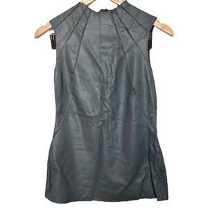 Bailey 44 Faux Leather Front Sleeveless Top Gray Small